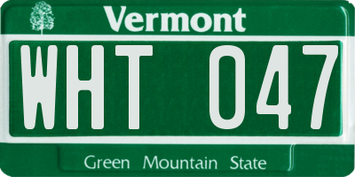 VT license plate WHT047