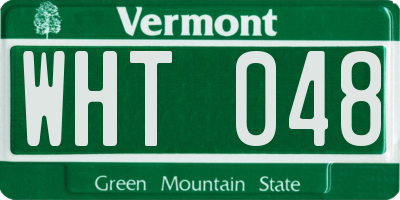 VT license plate WHT048