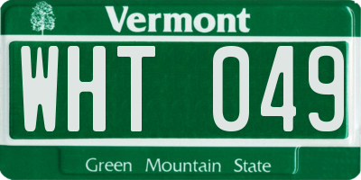 VT license plate WHT049
