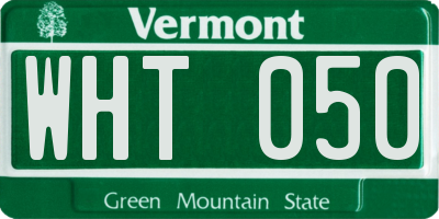 VT license plate WHT050