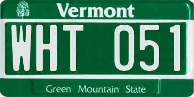 VT license plate WHT051