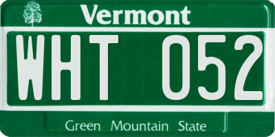 VT license plate WHT052