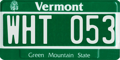 VT license plate WHT053