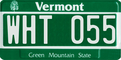 VT license plate WHT055