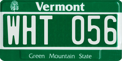 VT license plate WHT056