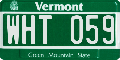 VT license plate WHT059