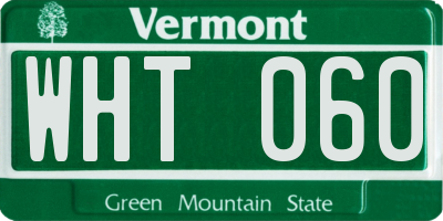 VT license plate WHT060