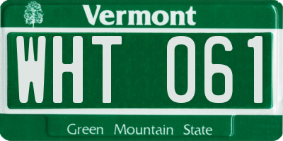 VT license plate WHT061