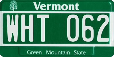 VT license plate WHT062