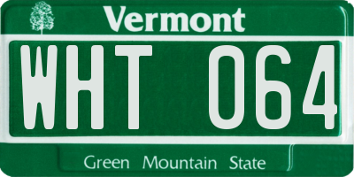 VT license plate WHT064