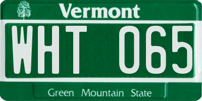 VT license plate WHT065