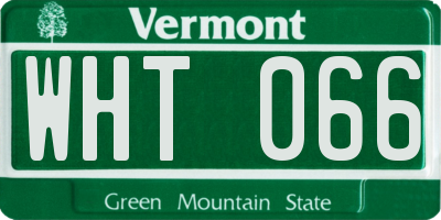 VT license plate WHT066