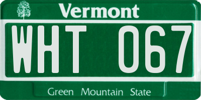 VT license plate WHT067