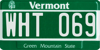 VT license plate WHT069