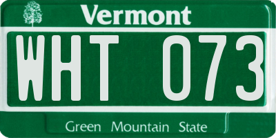 VT license plate WHT073