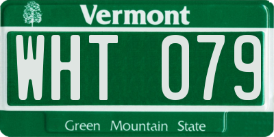 VT license plate WHT079