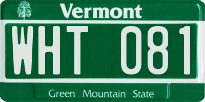 VT license plate WHT081
