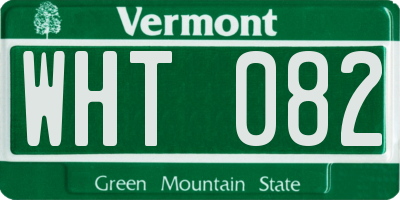 VT license plate WHT082