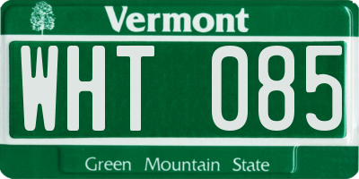 VT license plate WHT085
