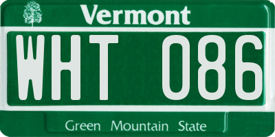 VT license plate WHT086
