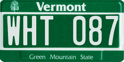 VT license plate WHT087