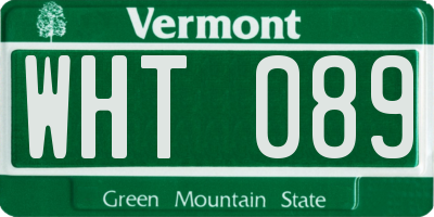 VT license plate WHT089