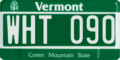 VT license plate WHT090