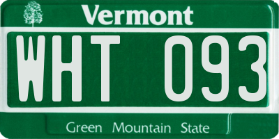 VT license plate WHT093