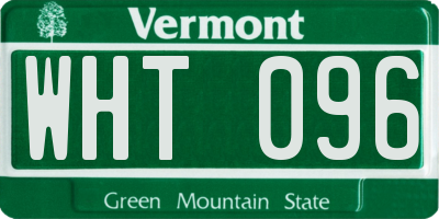 VT license plate WHT096