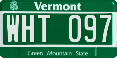 VT license plate WHT097