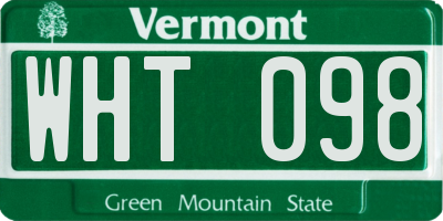 VT license plate WHT098