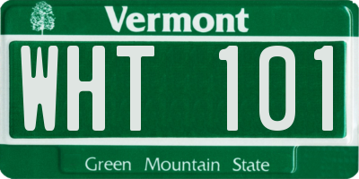 VT license plate WHT101