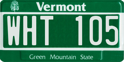 VT license plate WHT105