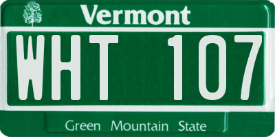 VT license plate WHT107