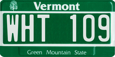 VT license plate WHT109