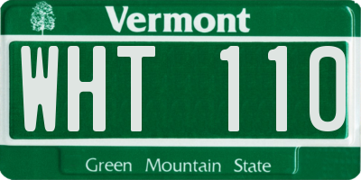 VT license plate WHT110
