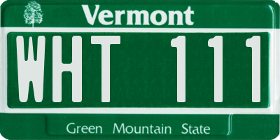VT license plate WHT111