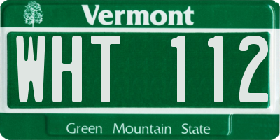 VT license plate WHT112