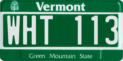 VT license plate WHT113