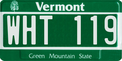 VT license plate WHT119