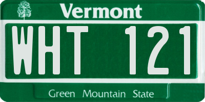 VT license plate WHT121