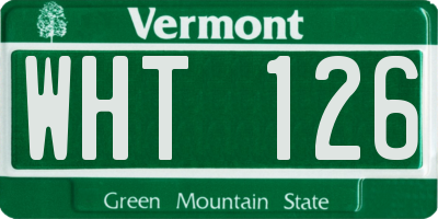 VT license plate WHT126