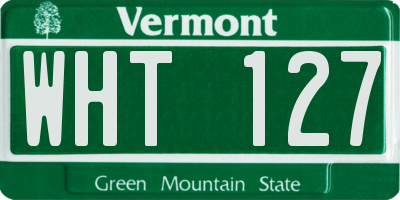 VT license plate WHT127