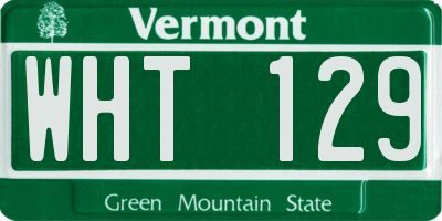 VT license plate WHT129
