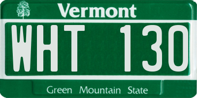 VT license plate WHT130