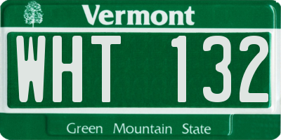 VT license plate WHT132