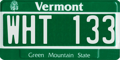 VT license plate WHT133