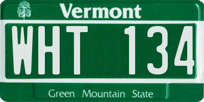 VT license plate WHT134