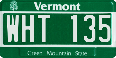 VT license plate WHT135