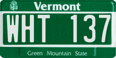 VT license plate WHT137